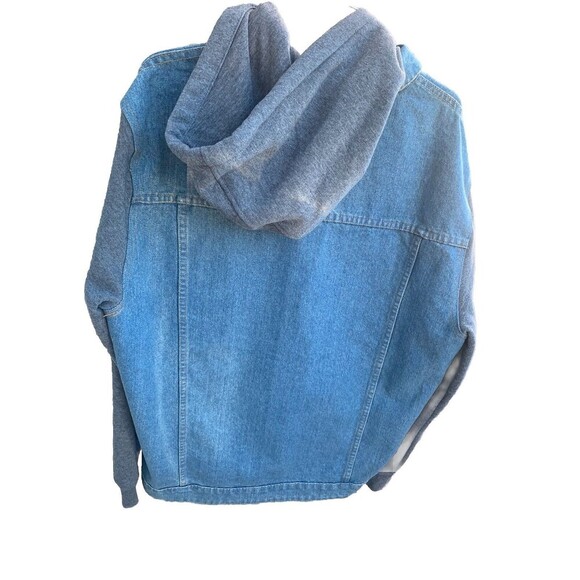 Men's Collared Denim Jean Jacket Sweatshirt sleeves Retro size large - Picture 2 of 4